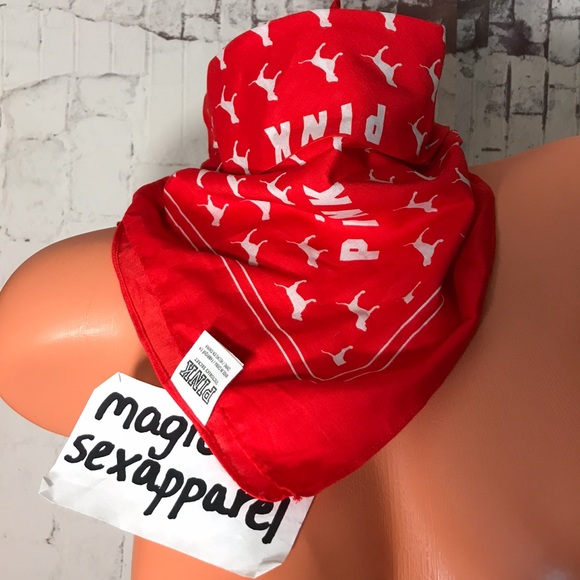 VS PINK 2 PC BANDANA SET HEADBAND LOGO HANKERCHIEF - Picture 2 of 5
